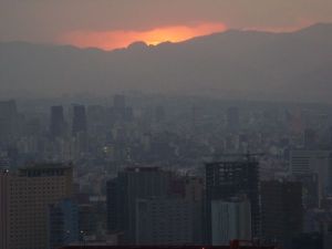 Sonnenuntergang über México - oder Mordor hinter den Bergen :-)